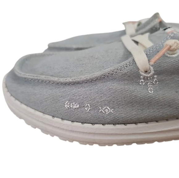 Hey Dude Wendy Boho Light Denim Slip-On Shoes Women’s 7 Casual Comfort Travel - Picture 7 of 13